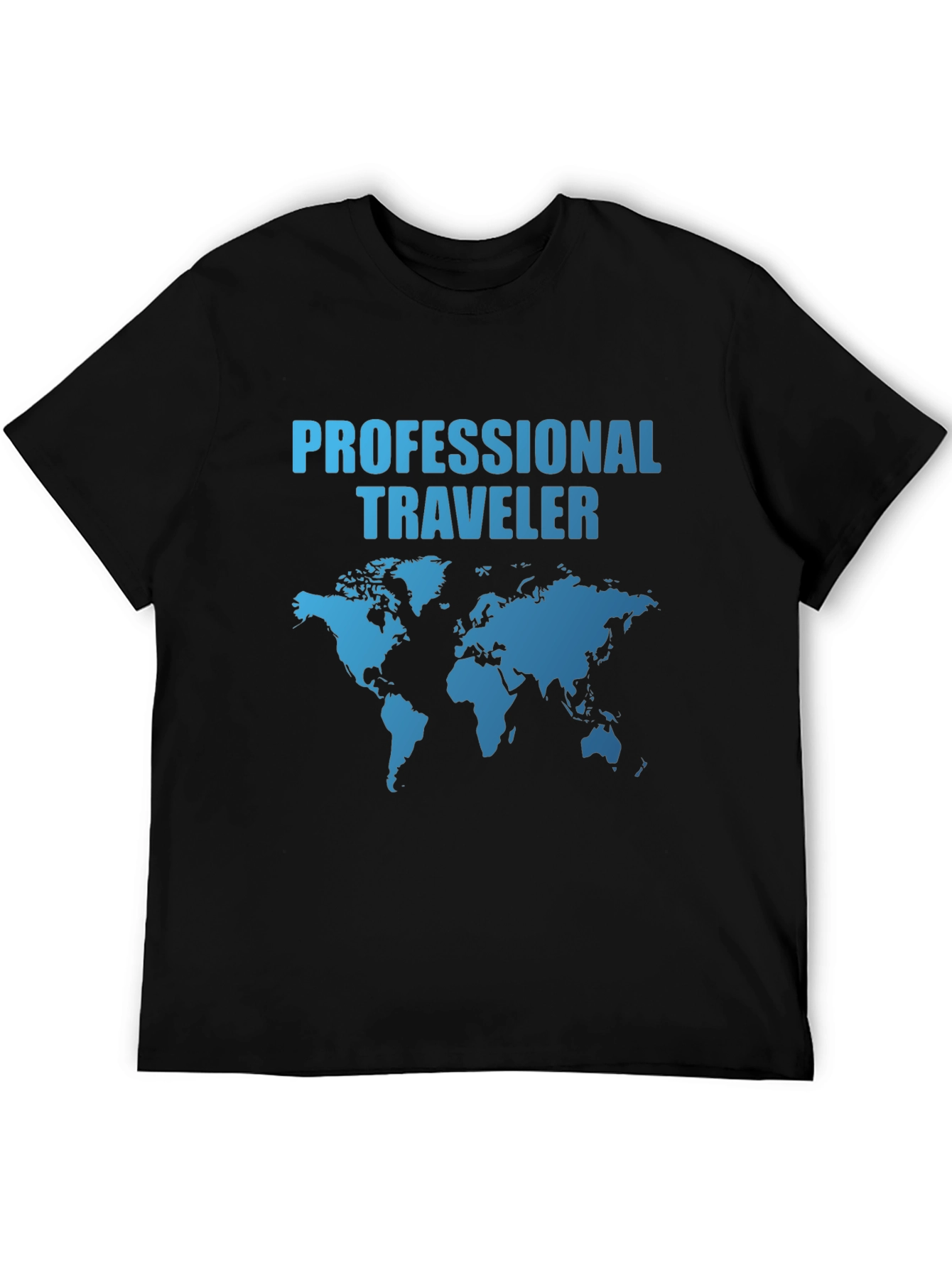 Camiseta Negra Professional Traveler Mapa Mundial