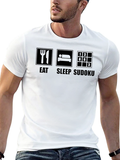 Camiseta Negra Eat Sleep Sudoku
