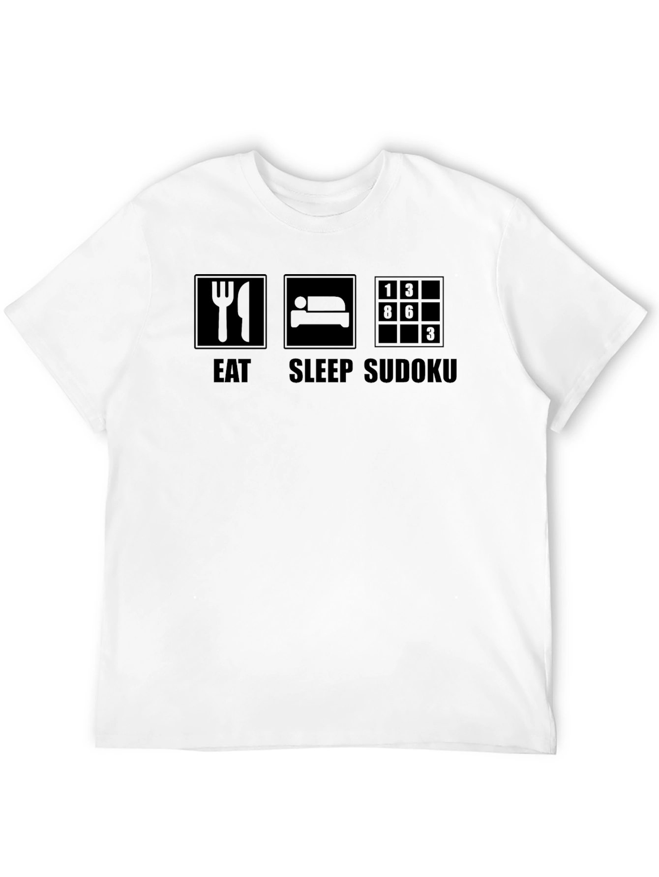 Camiseta Negra Eat Sleep Sudoku