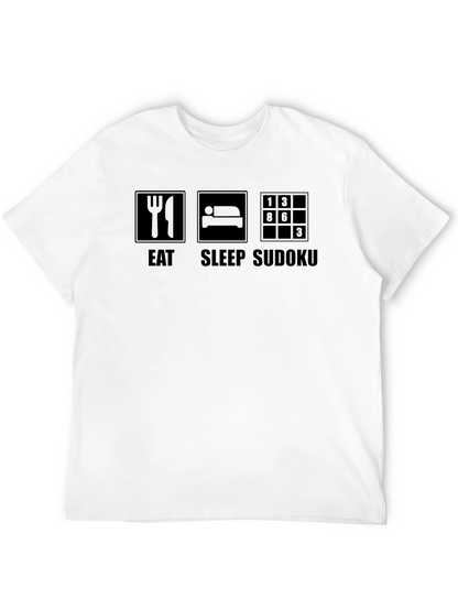 Camiseta Negra Eat Sleep Sudoku