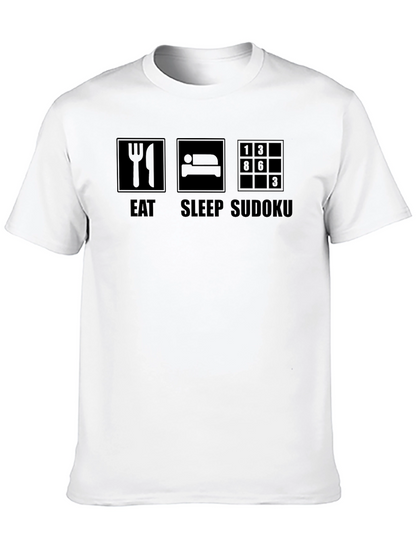 Camiseta Negra Eat Sleep Sudoku