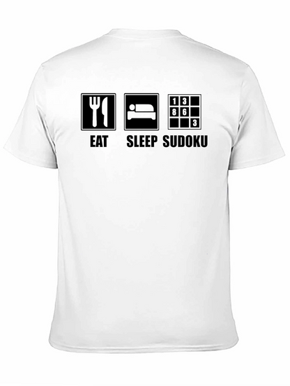 Camiseta Negra Eat Sleep Sudoku