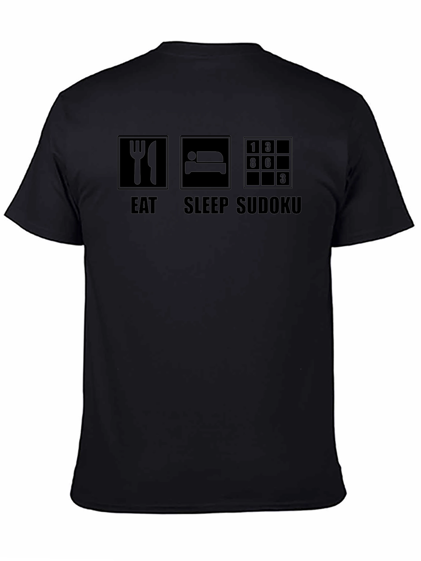 Camiseta Negra Eat Sleep Sudoku