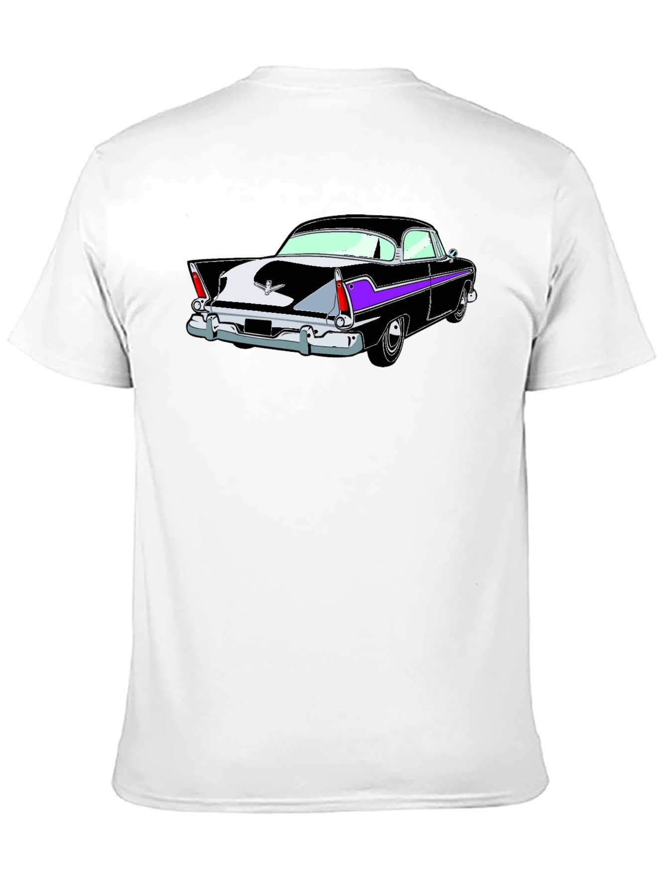 Camiseta Negra con Estampado de Coche Clásico
