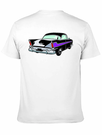 Camiseta Negra con Estampado de Coche Clásico