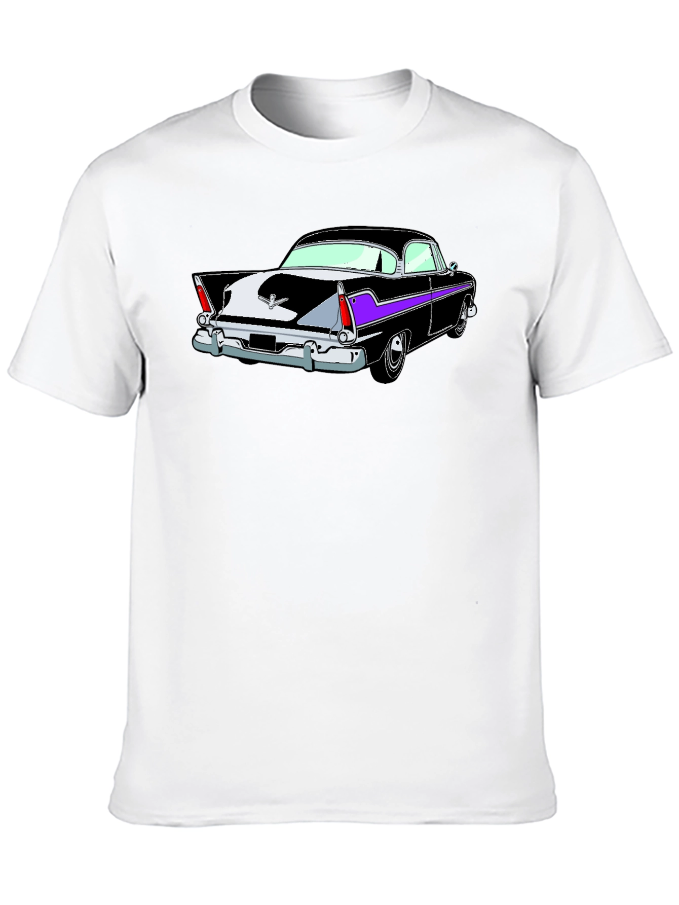 Camiseta Negra con Estampado de Coche Clásico