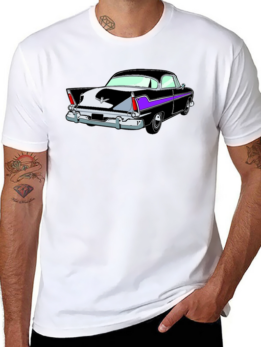 Camiseta Negra con Estampado de Coche Clásico