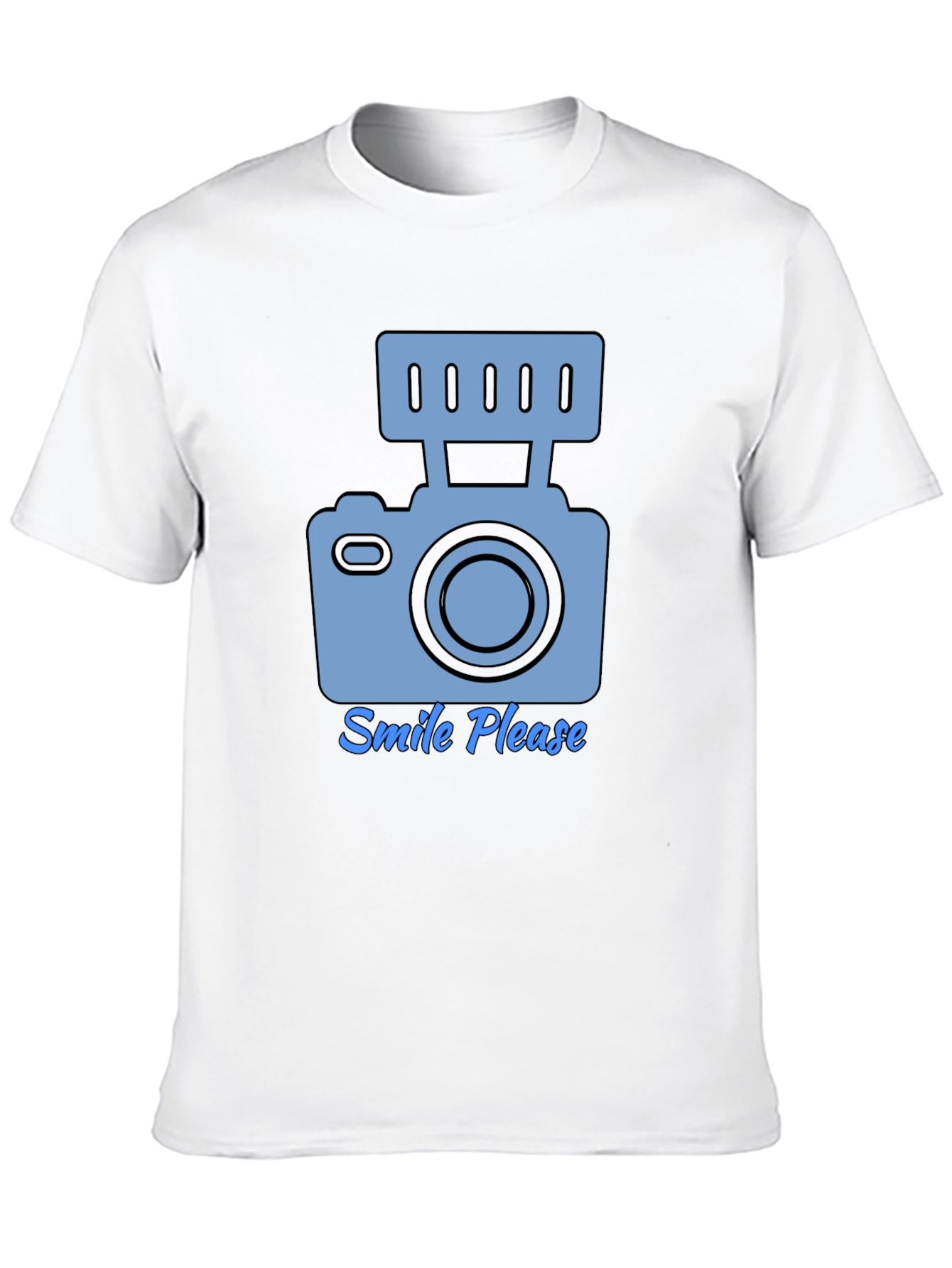 Camiseta Negra Smile Please para Amantes de la Fotografía