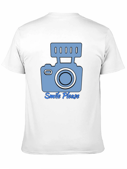 Camiseta Negra Smile Please para Amantes de la Fotografía