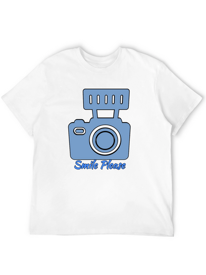 Camiseta Negra Smile Please para Amantes de la Fotografía