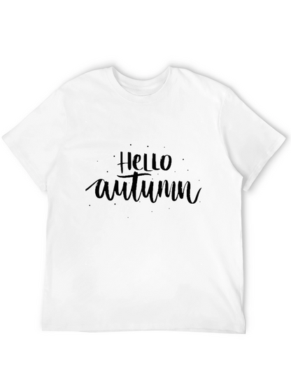 Camiseta Negra Hello Autumn para Hombre