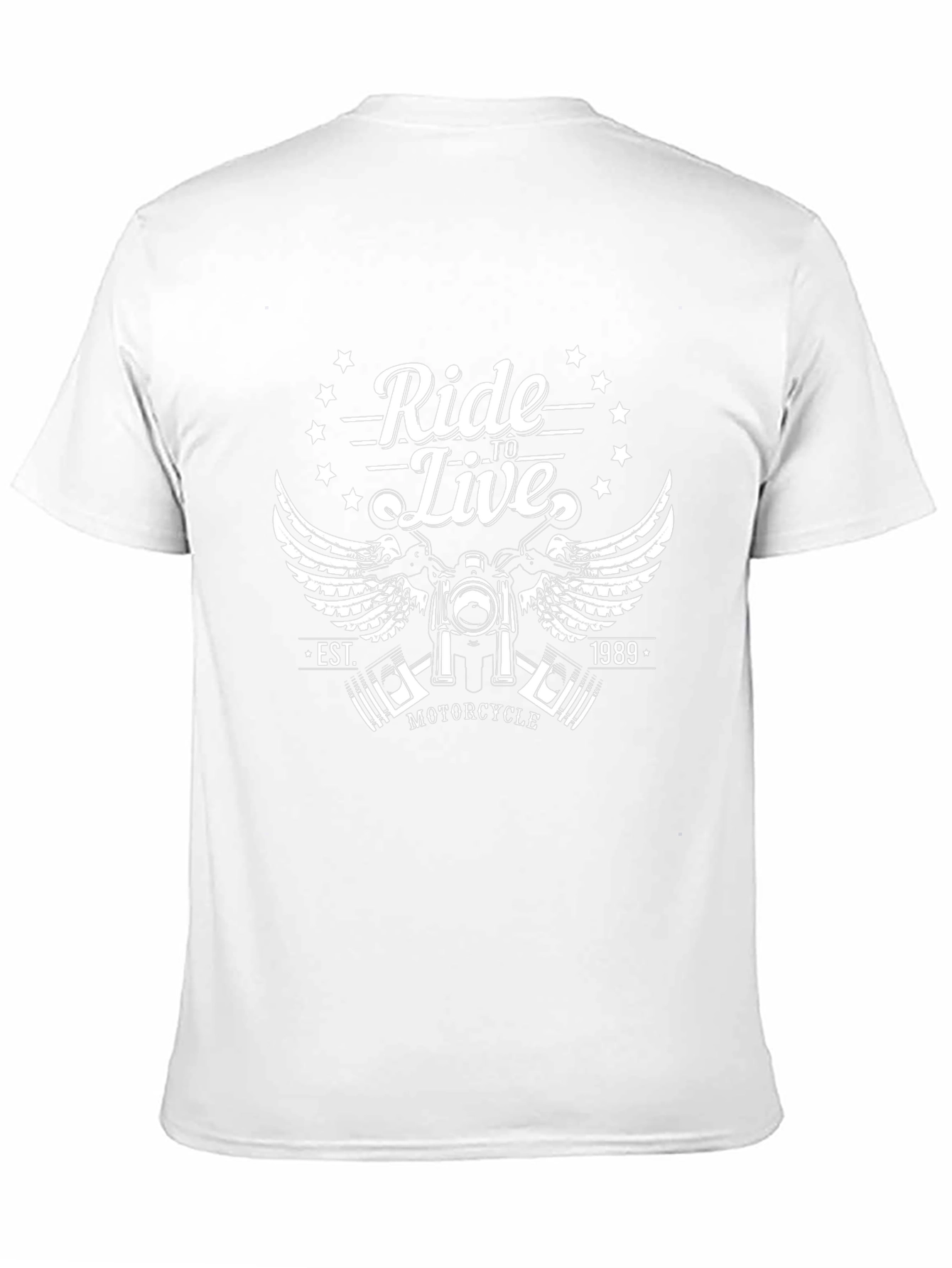 Camiseta Negra Motocicleta Ride to Live