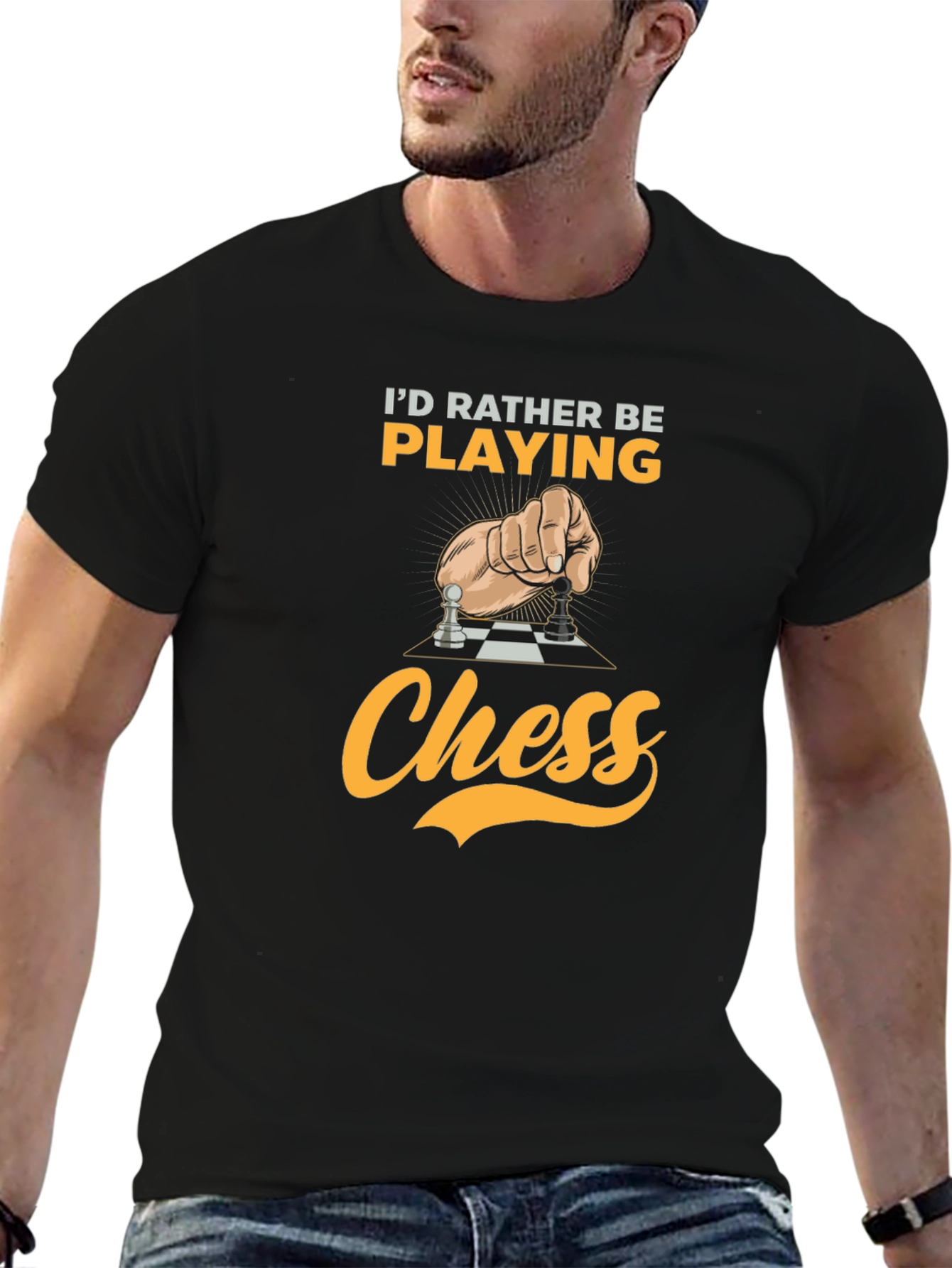 Camiseta Negra: Prefiero Jugar Ajedrez