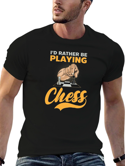 Camiseta Negra: Prefiero Jugar Ajedrez