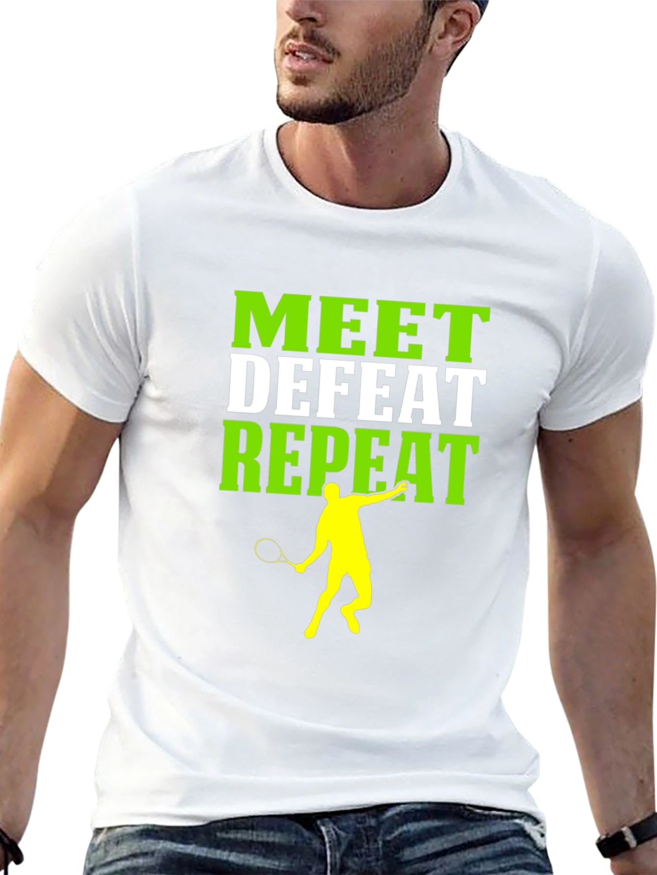 Camiseta Deportiva Meet Defeat Repeat
