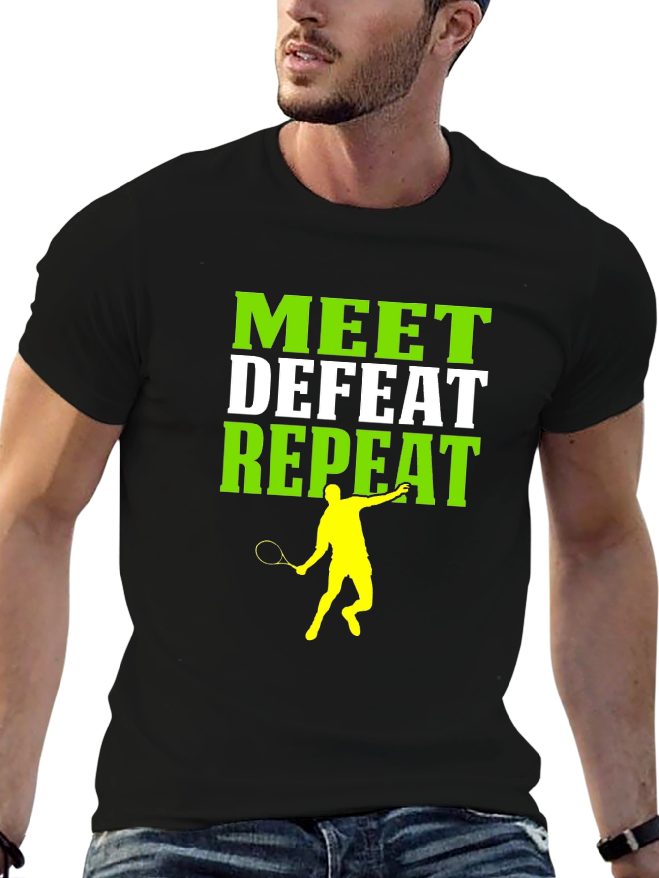 Camiseta Deportiva Meet Defeat Repeat