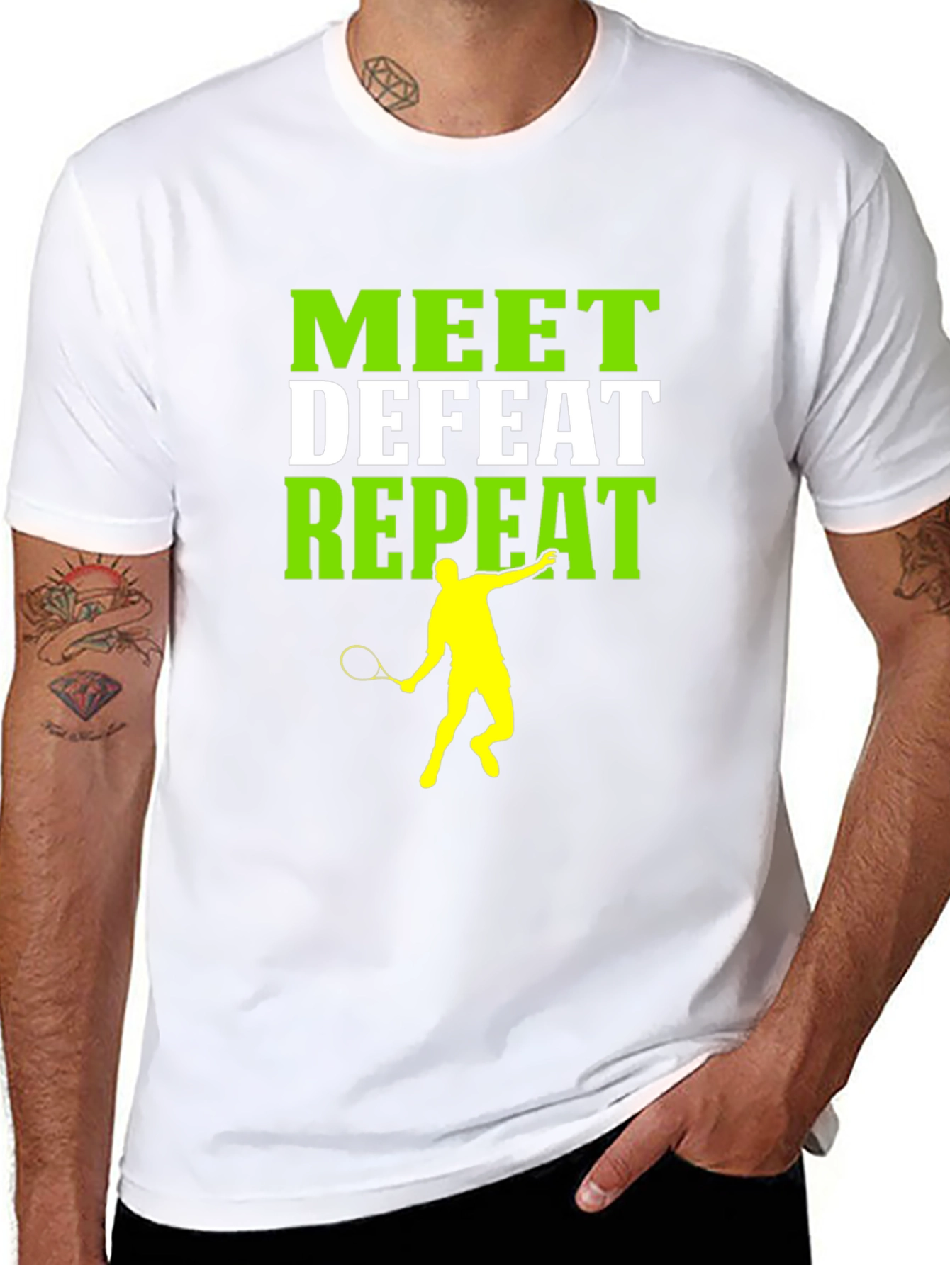 Camiseta Deportiva Meet Defeat Repeat