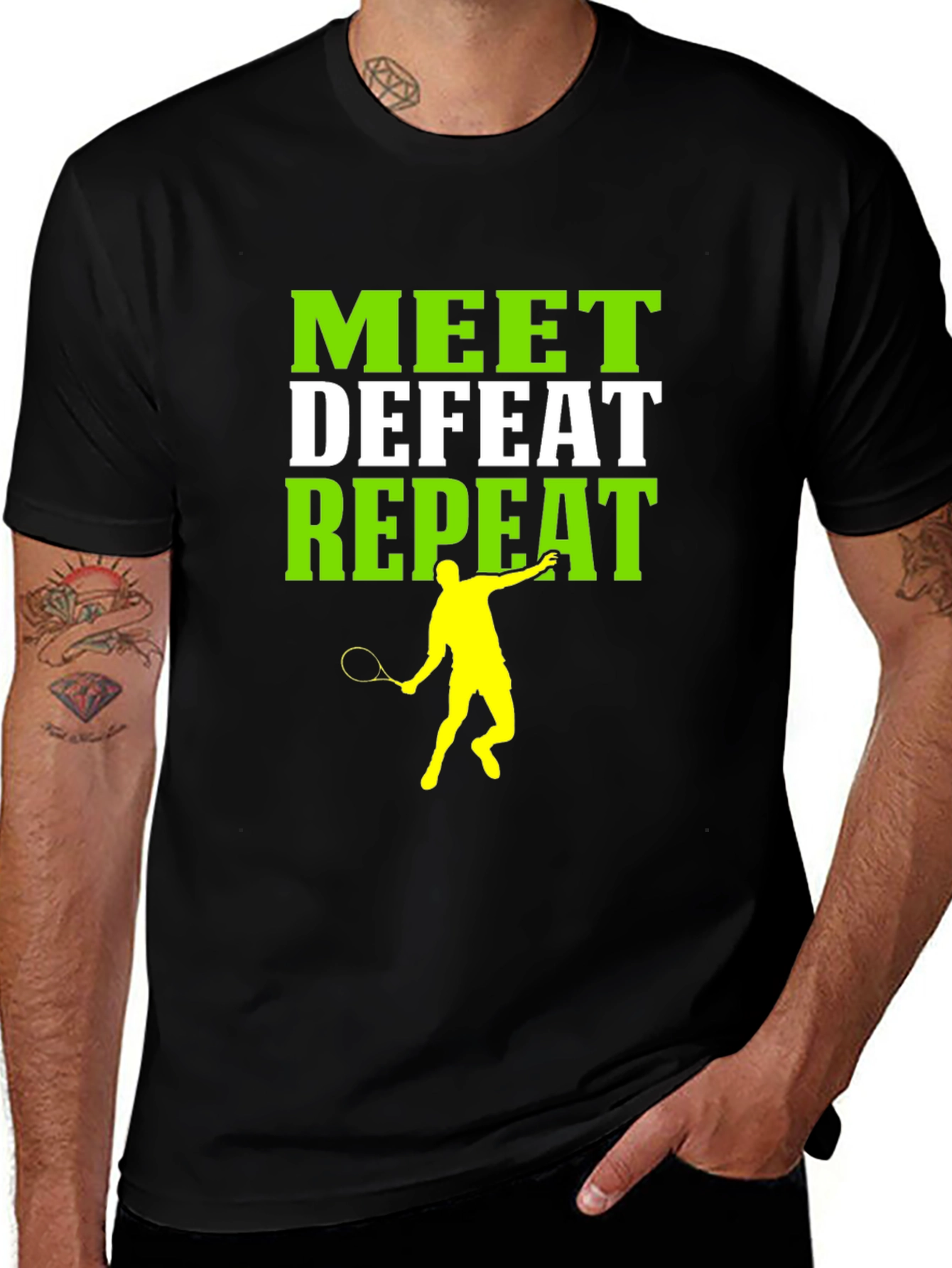 Camiseta Deportiva Meet Defeat Repeat