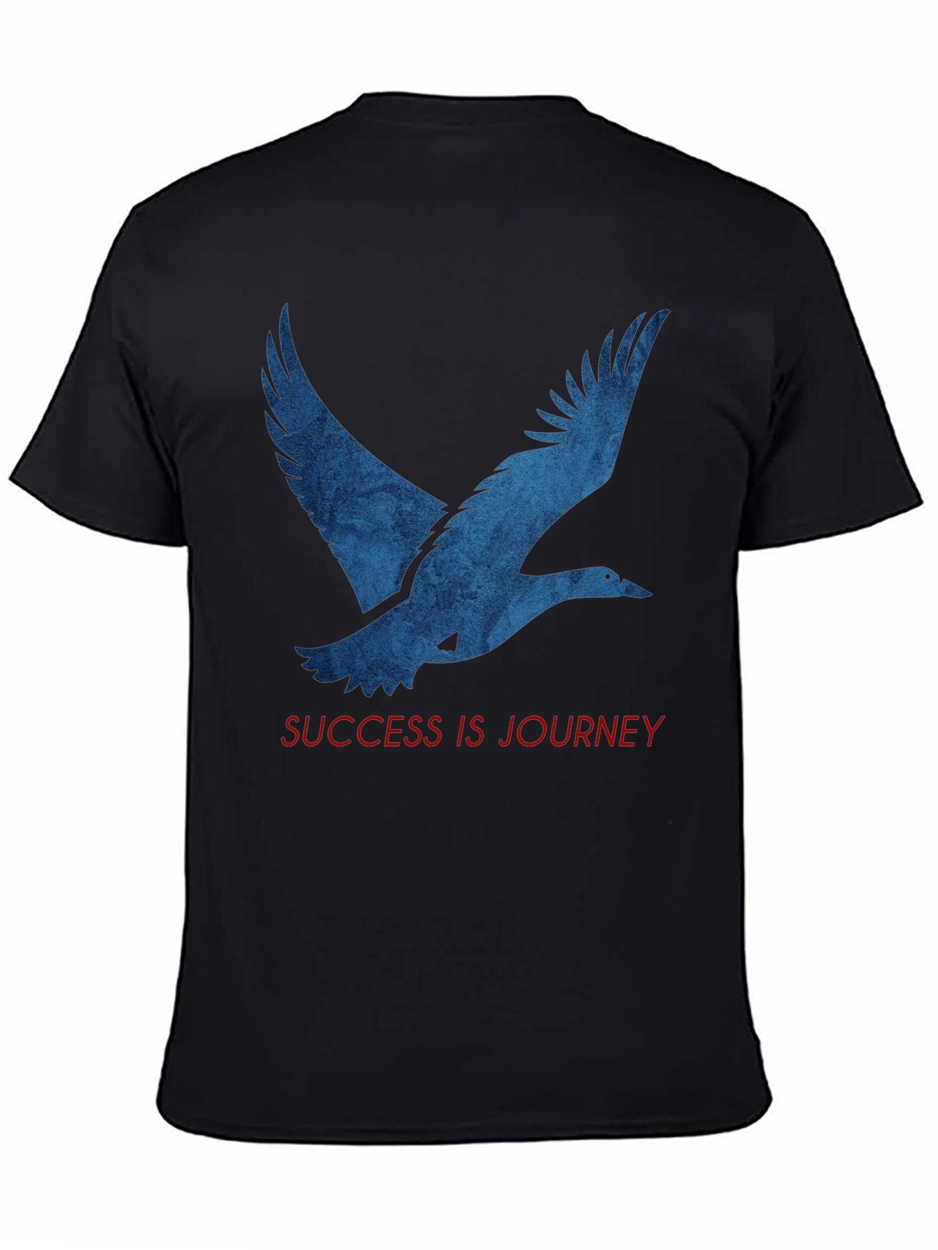 Camiseta Negra: Pájaro Azul y Mensaje Inspirador