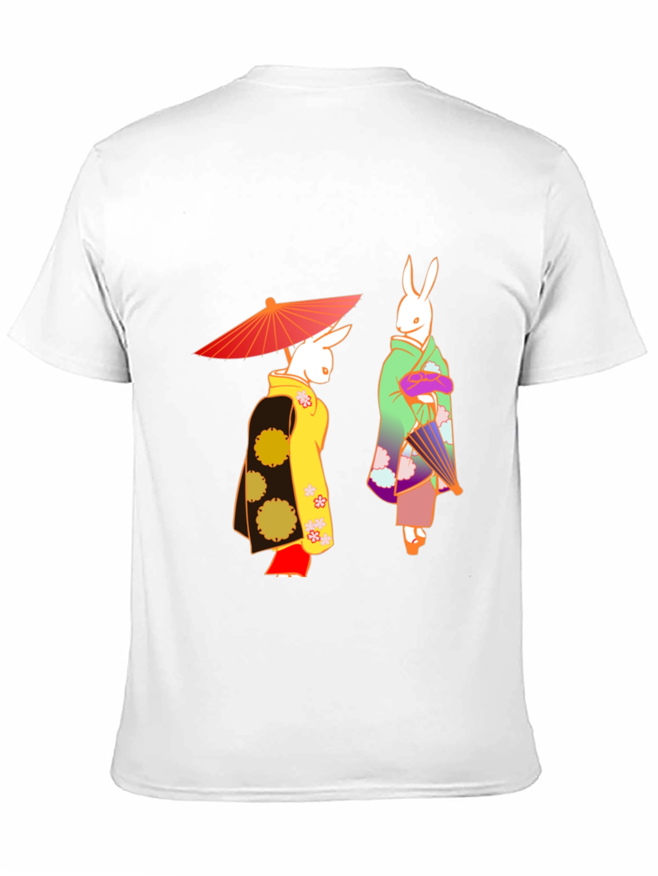 Camiseta Negra con Conejos Japoneses