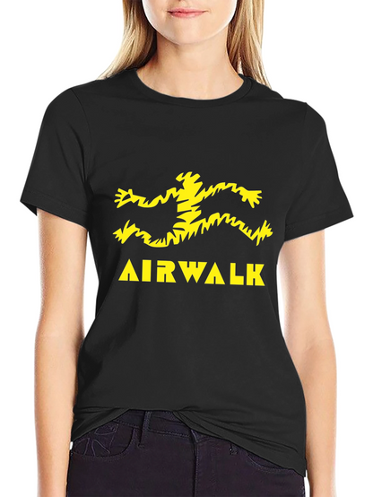 Camiseta Negra Airwalk Logo Amarillo Estampado
