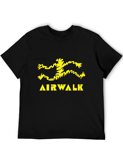 Camiseta Negra Airwalk Logo Amarillo Estampado