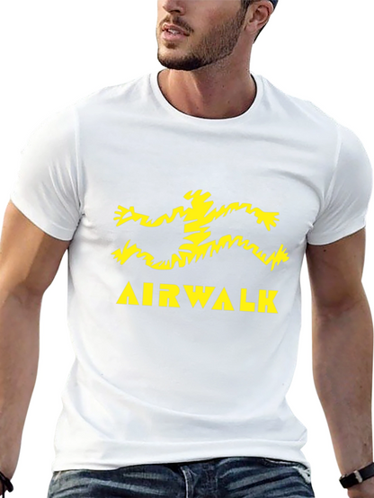 Camiseta Negra Airwalk Logo Amarillo Estampado