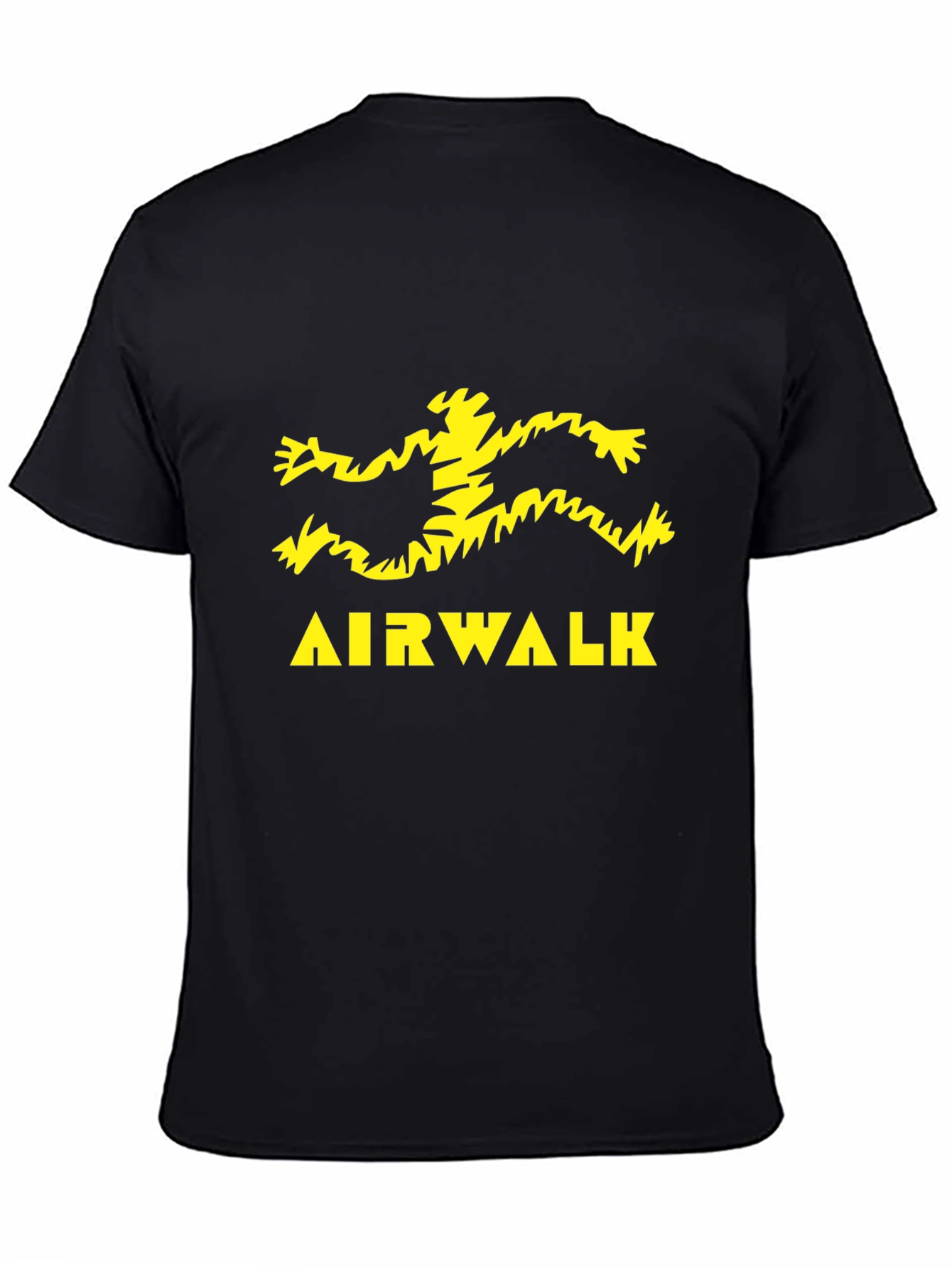 Camiseta Negra Airwalk Logo Amarillo Estampado