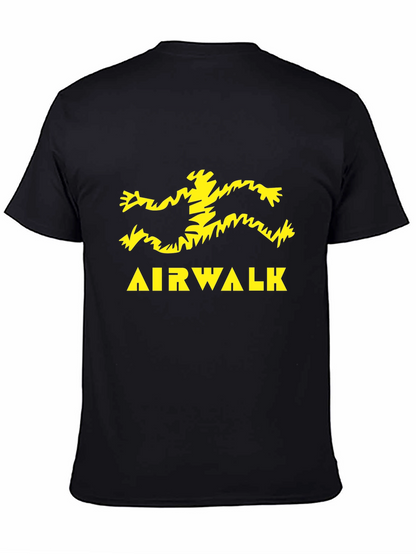 Camiseta Negra Airwalk Logo Amarillo Estampado